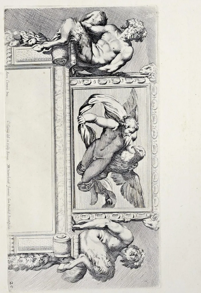 An illustration from Galeria nel Palazzo Farnese in Roma del sereniss. dvca di Parma etc. dipinta da Annibale Carracci, 1680, leaf 64