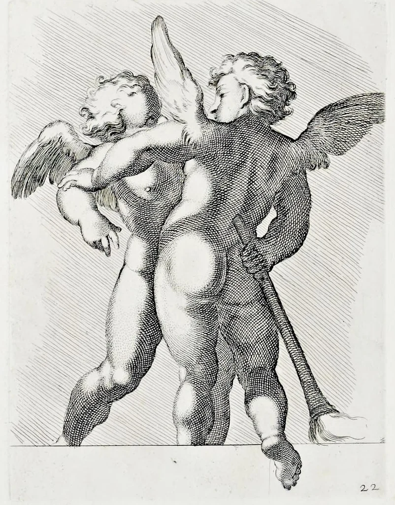 An illustration from Galeria nel Palazzo Farnese in Roma del sereniss. dvca di Parma etc. dipinta da Annibale Carracci, 1680, leaf 69