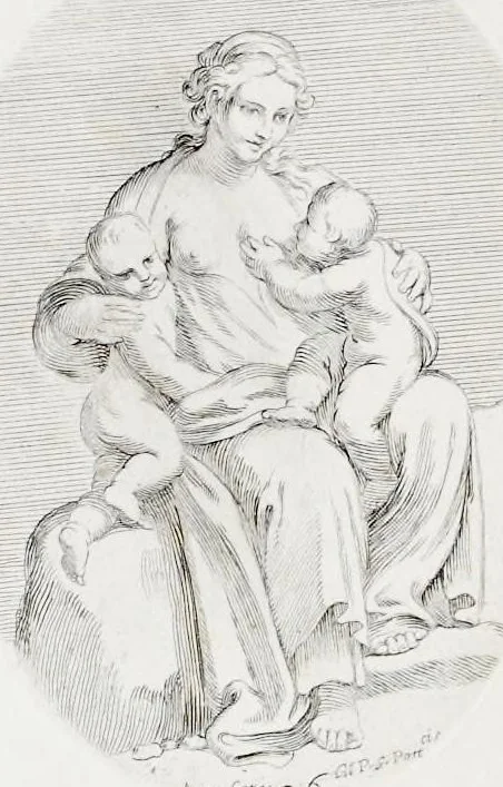 An illustration from Galeria nel Palazzo Farnese in Roma del sereniss. dvca di Parma etc. dipinta da Annibale Carracci, 1680, leaf 85