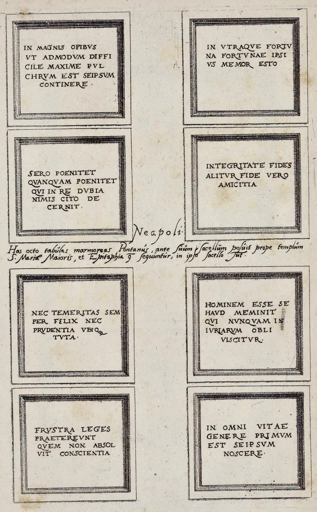An illustration from Monvmenta sepvlcrorvm cvm epigraphis ingenio et doctrina excellentivm virorvm : aliorvmq. tam prisci qvam nostri secvli memorabilivm hominvm, de archetypis expressa, 1574, leaf 104