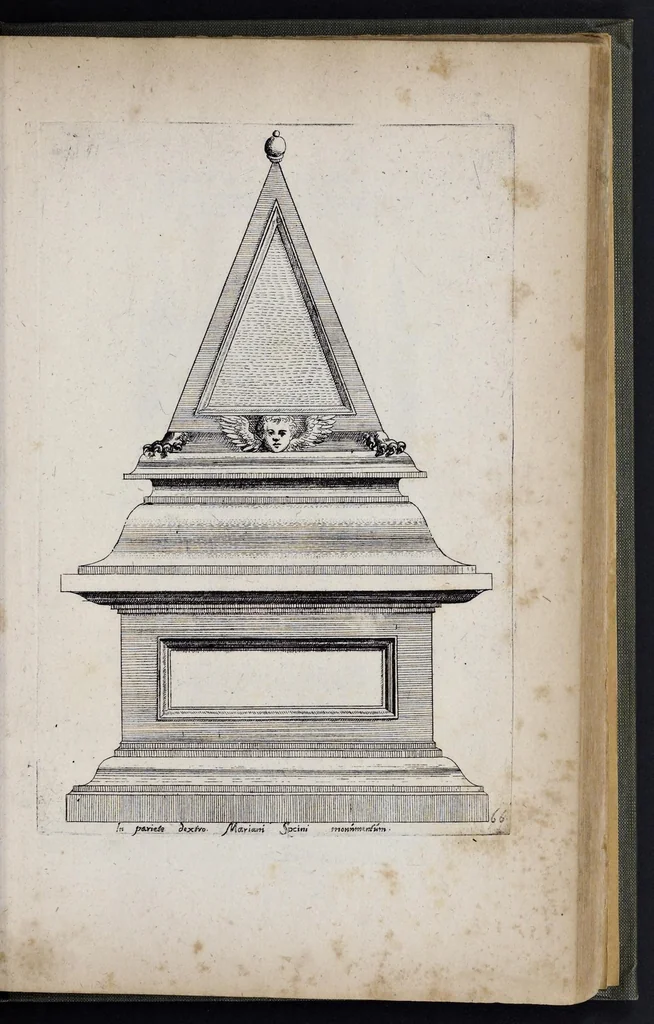 An illustration from Monvmenta sepvlcrorvm cvm epigraphis ingenio et doctrina excellentivm virorvm : aliorvmq. tam prisci qvam nostri secvli memorabilivm hominvm, de archetypis expressa, 1574, leaf 160