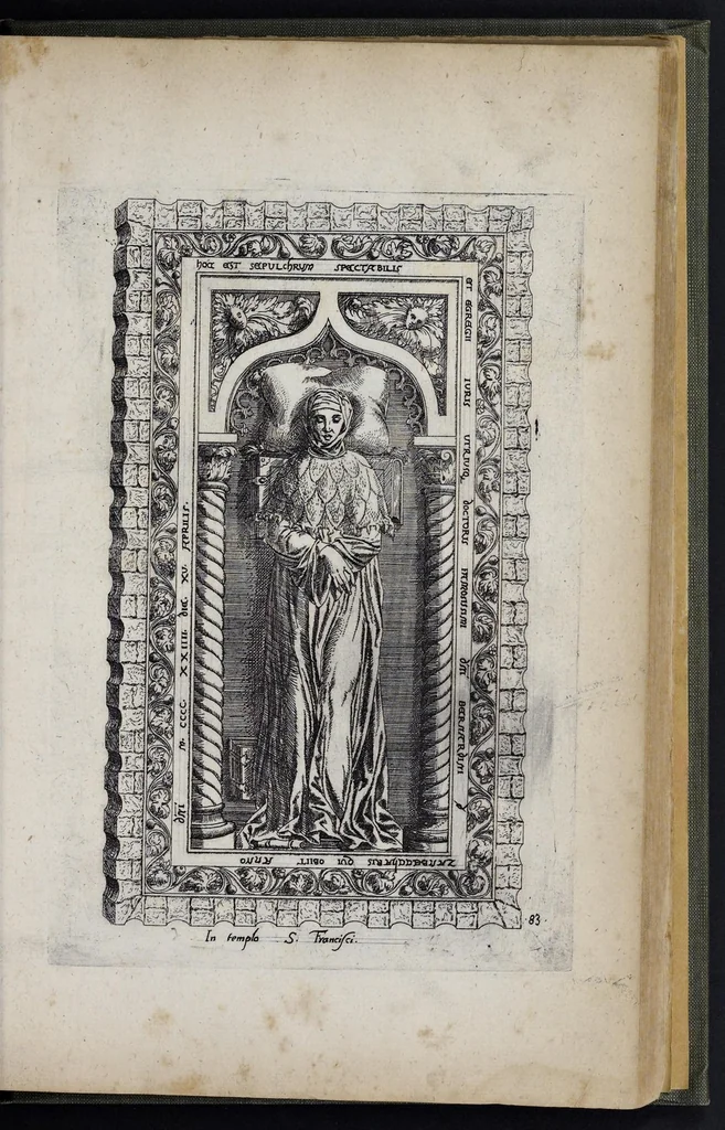An illustration from Monvmenta sepvlcrorvm cvm epigraphis ingenio et doctrina excellentivm virorvm : aliorvmq. tam prisci qvam nostri secvli memorabilivm hominvm, de archetypis expressa, 1574, leaf 194