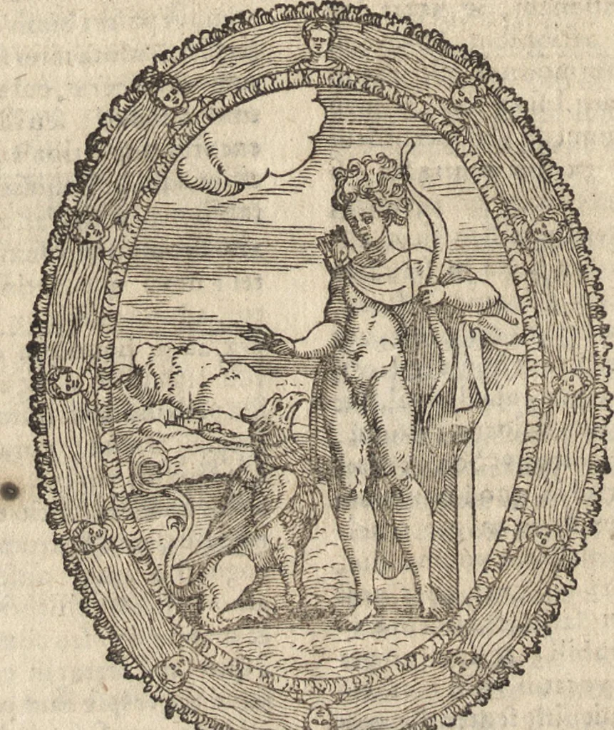 An illustration from Tractatvs de restitvtione in integrvm absolvtissimvs : in qvo omnia qvae in amplissimo huius materi[ae] campo tam practicis, quàm theoricis scitu digna sunt & necessaria, varietate casuum & exemplorum pr[ae]stantia ad amussim explicita et illustrata comprehendentur : avctore Ioanne Mavritio ... contextus, & in lucem editus : iam vero mendis innvmeris, qvibvs editio prior deformata scatebat, sublatis, integritati ac nitori pristino restitutus, & svmmariis, vnicuique capiti praepositis, in gratiam studiosorum auctus : cum indice rerum omnium in hoc opere memorabilium locupletissimo, 1576, leaf 497
