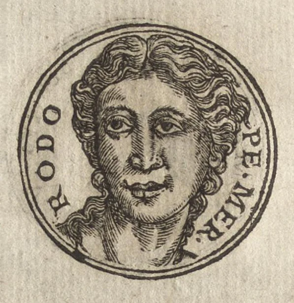 An illustration from Promtvarii iconvm insigniorvm à secvlo hominvm, subiectis eorum vitis, per compendiũ ex probatissimis autoribus desumptis, editio secunda : illustrium virorum, qui à prima successerunt, imaginibus aucta atque locupletata, 1578, leaf 113