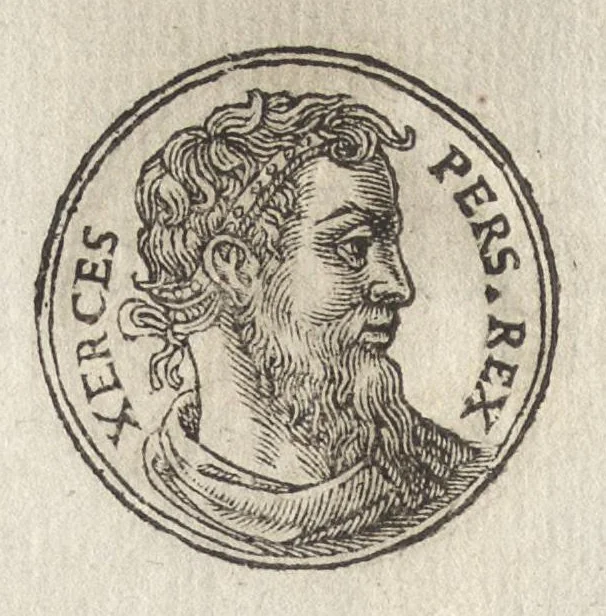 An illustration from Promtvarii iconvm insigniorvm à secvlo hominvm, subiectis eorum vitis, per compendiũ ex probatissimis autoribus desumptis, editio secunda : illustrium virorum, qui à prima successerunt, imaginibus aucta atque locupletata, 1578, leaf 125