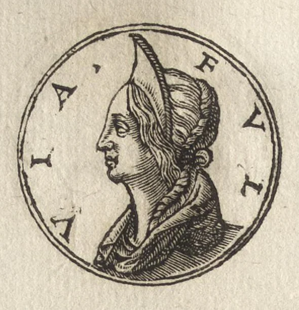 An illustration from Promtvarii iconvm insigniorvm à secvlo hominvm, subiectis eorum vitis, per compendiũ ex probatissimis autoribus desumptis, editio secunda : illustrium virorum, qui à prima successerunt, imaginibus aucta atque locupletata, 1578, leaf 163