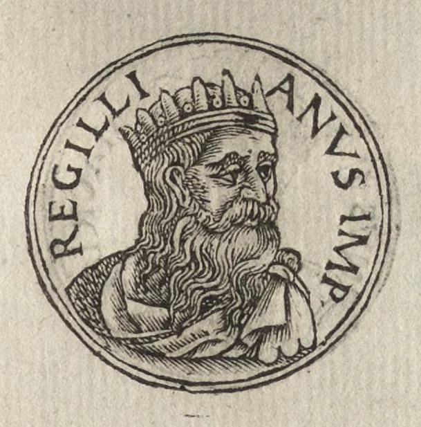 An illustration from Promtvarii iconvm insigniorvm à secvlo hominvm, subiectis eorum vitis, per compendiũ ex probatissimis autoribus desumptis, editio secunda : illustrium virorum, qui à prima successerunt, imaginibus aucta atque locupletata, 1578, leaf 250