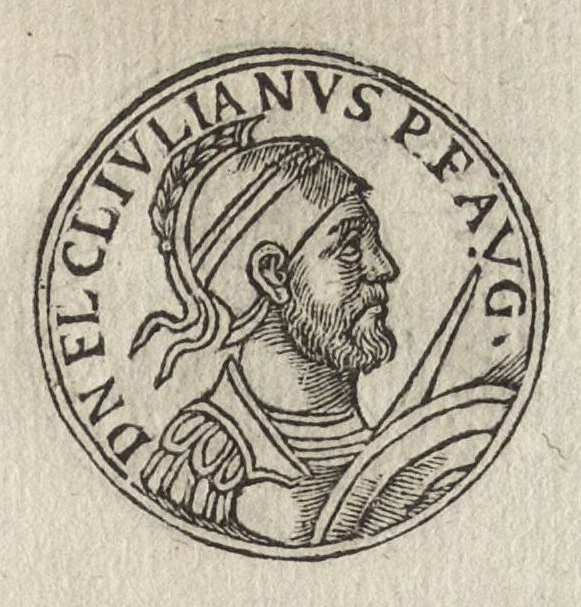 An illustration from Promtvarii iconvm insigniorvm à secvlo hominvm, subiectis eorum vitis, per compendiũ ex probatissimis autoribus desumptis, editio secunda : illustrium virorum, qui à prima successerunt, imaginibus aucta atque locupletata, 1578, leaf 274