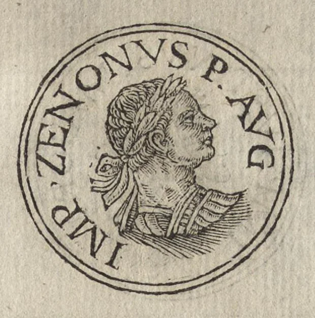 An illustration from Promtvarii iconvm insigniorvm à secvlo hominvm, subiectis eorum vitis, per compendiũ ex probatissimis autoribus desumptis, editio secunda : illustrium virorum, qui à prima successerunt, imaginibus aucta atque locupletata, 1578, leaf 286