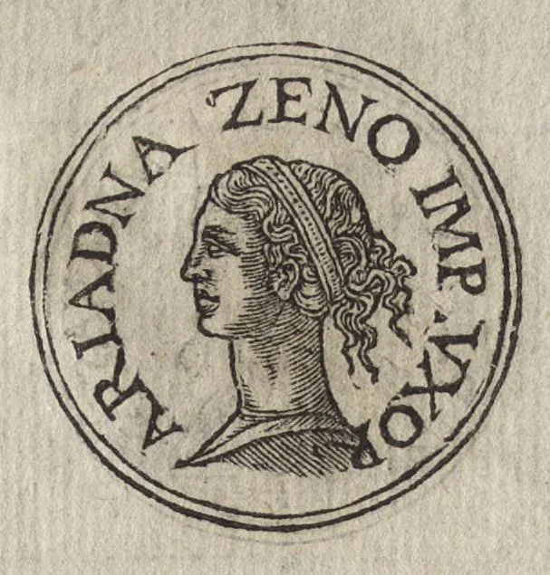 An illustration from Promtvarii iconvm insigniorvm à secvlo hominvm, subiectis eorum vitis, per compendiũ ex probatissimis autoribus desumptis, editio secunda : illustrium virorum, qui à prima successerunt, imaginibus aucta atque locupletata, 1578, leaf 286