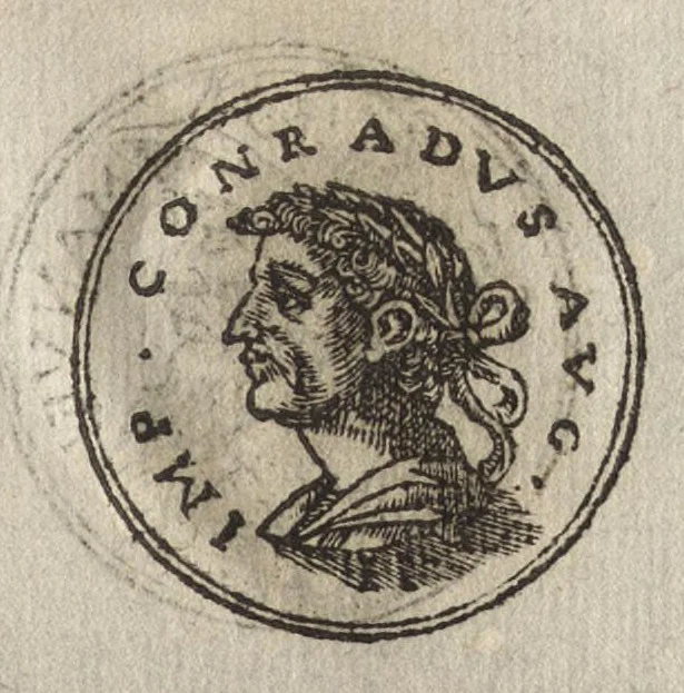 An illustration from Promtvarii iconvm insigniorvm à secvlo hominvm, subiectis eorum vitis, per compendiũ ex probatissimis autoribus desumptis, editio secunda : illustrium virorum, qui à prima successerunt, imaginibus aucta atque locupletata, 1578, leaf 350