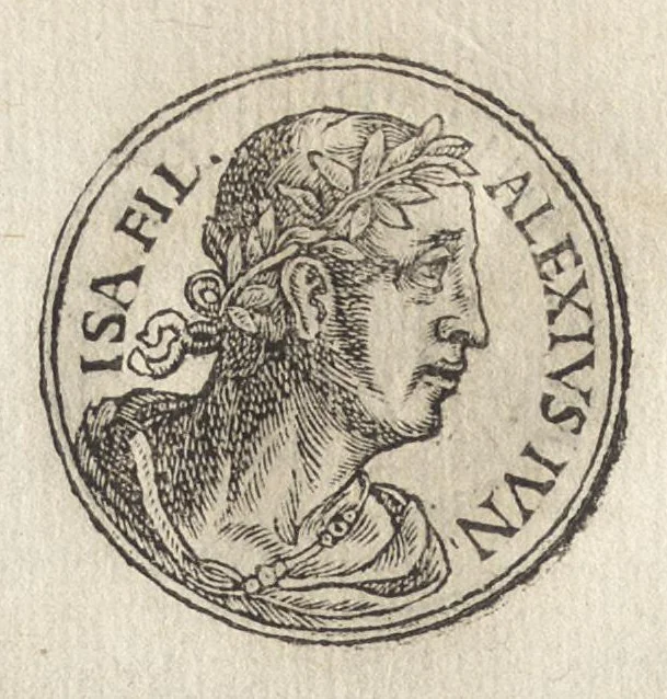 An illustration from Promtvarii iconvm insigniorvm à secvlo hominvm, subiectis eorum vitis, per compendiũ ex probatissimis autoribus desumptis, editio secunda : illustrium virorum, qui à prima successerunt, imaginibus aucta atque locupletata, 1578, leaf 357