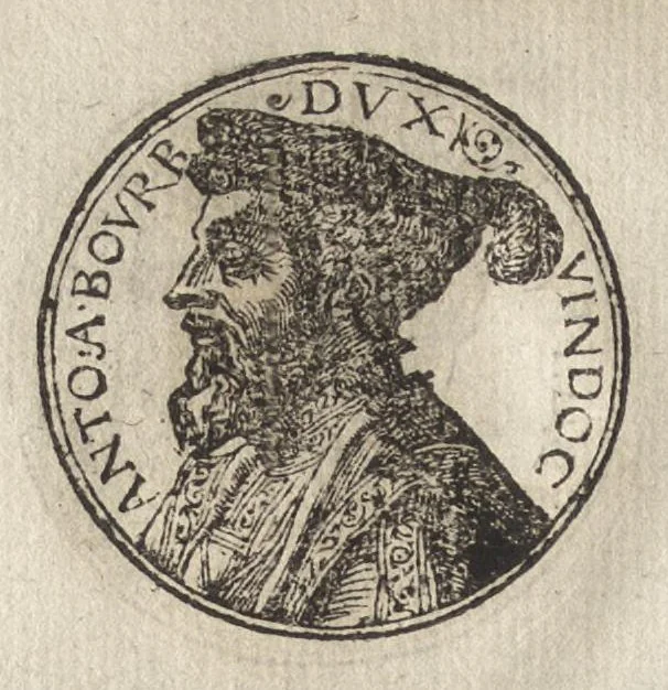 An illustration from Promtvarii iconvm insigniorvm à secvlo hominvm, subiectis eorum vitis, per compendiũ ex probatissimis autoribus desumptis, editio secunda : illustrium virorum, qui à prima successerunt, imaginibus aucta atque locupletata, 1578, leaf 449