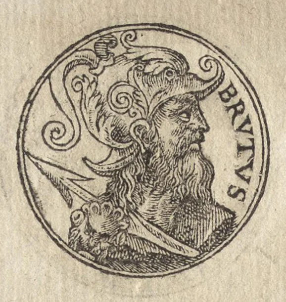 An illustration from Promtvarii iconvm insigniorvm à secvlo hominvm, subiectis eorum vitis, per compendiũ ex probatissimis autoribus desumptis, editio secunda : illustrium virorum, qui à prima successerunt, imaginibus aucta atque locupletata, 1578, leaf 69