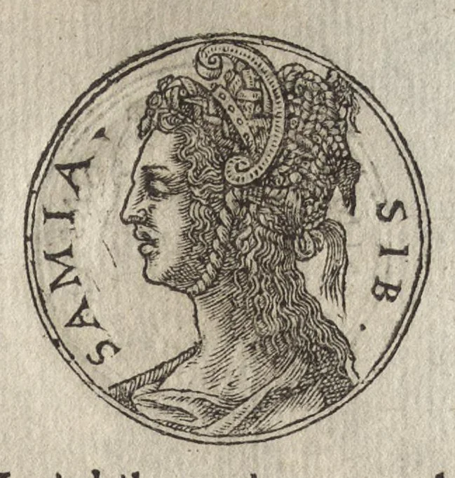 An illustration from Promtvarii iconvm insigniorvm à secvlo hominvm, subiectis eorum vitis, per compendiũ ex probatissimis autoribus desumptis, editio secunda : illustrium virorum, qui à prima successerunt, imaginibus aucta atque locupletata, 1578, leaf 94