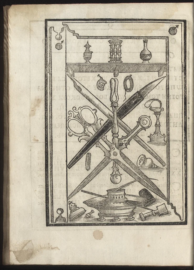 An illustration from Compendio del gran volvme de l'arte del bene et leggiadramente scrivere tvtte le sorti di lettere et caratteri : con le lor regole, misure, & essempi, 1578, leaf 113