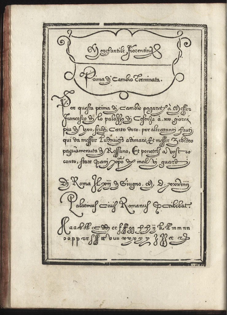 An illustration from Compendio del gran volvme de l'arte del bene et leggiadramente scrivere tvtte le sorti di lettere et caratteri : con le lor regole, misure, & essempi, 1578, leaf 45