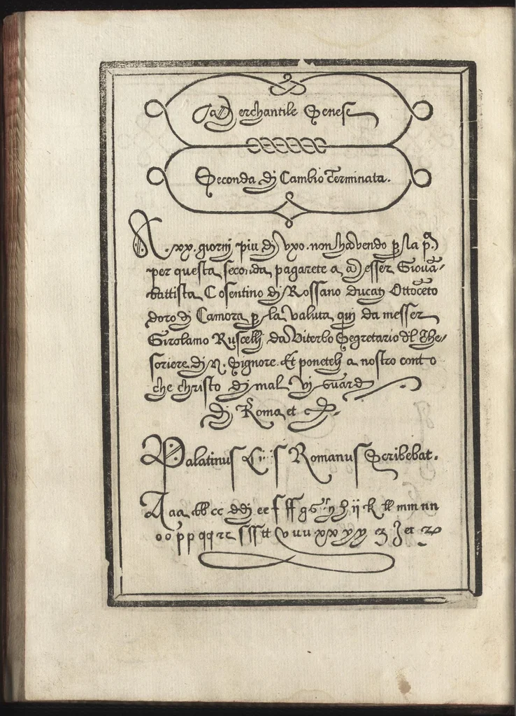 An illustration from Compendio del gran volvme de l'arte del bene et leggiadramente scrivere tvtte le sorti di lettere et caratteri : con le lor regole, misure, & essempi, 1578, leaf 47