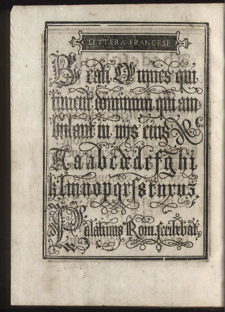 An illustration from Compendio del gran volvme de l'arte del bene et leggiadramente scrivere tvtte le sorti di lettere et caratteri : con le lor regole, misure, & essempi, 1578, leaf 69