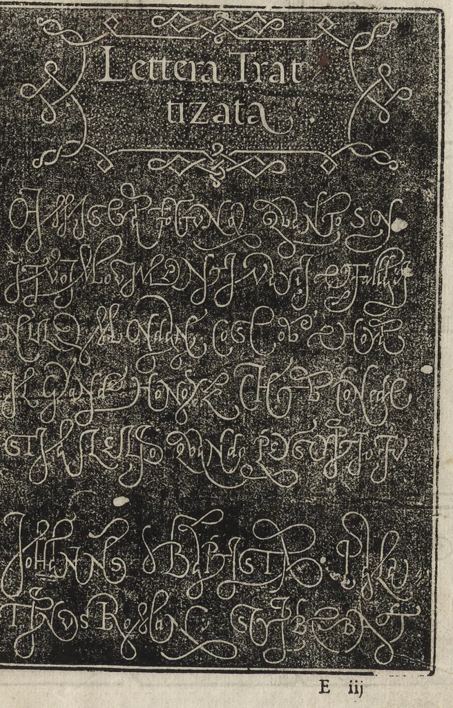 An illustration from Compendio del gran volvme de l'arte del bene et leggiadramente scrivere tvtte le sorti di lettere et caratteri : con le lor regole, misure, & essempi, 1578, leaf 72