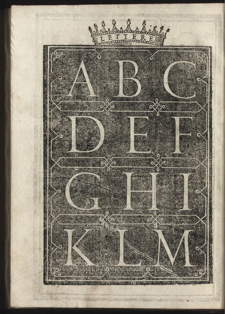 An illustration from Compendio del gran volvme de l'arte del bene et leggiadramente scrivere tvtte le sorti di lettere et caratteri : con le lor regole, misure, & essempi, 1578, leaf 75