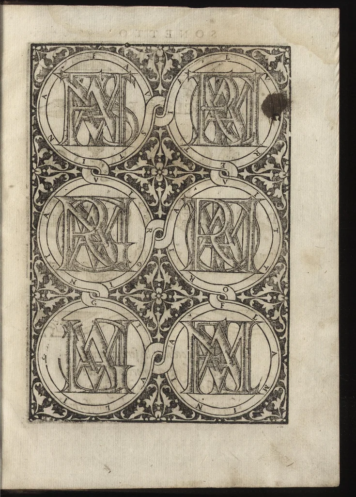 An illustration from Compendio del gran volvme de l'arte del bene et leggiadramente scrivere tvtte le sorti di lettere et caratteri : con le lor regole, misure, & essempi, 1578, leaf 92