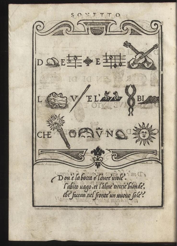 An illustration from Compendio del gran volvme de l'arte del bene et leggiadramente scrivere tvtte le sorti di lettere et caratteri : con le lor regole, misure, & essempi, 1578, leaf 95