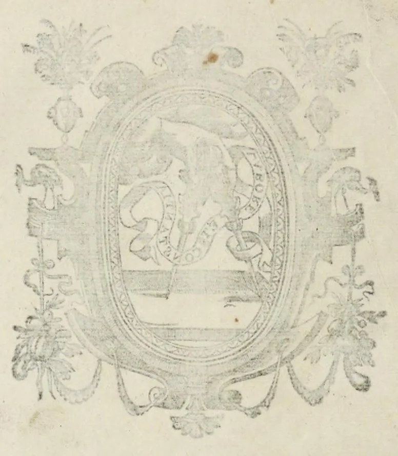 An illustration from Opera Ioan. Goropii Becani : hactenus in lucem non edita : nempe, Hermathena, Hieroglyphica, Vertvmnvs, Gallica, Francica, Hispanica, 1580, leaf 3