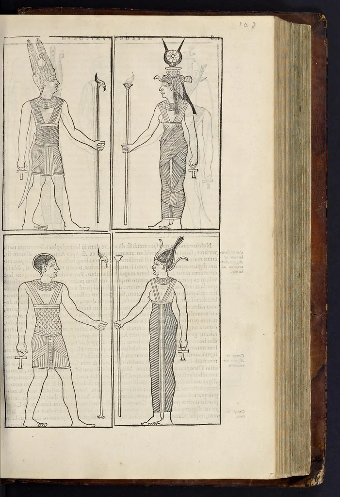 An illustration from Opera Ioan. Goropii Becani : hactenus in lucem non edita : nempe, Hermathena, Hieroglyphica, Vertvmnvs, Gallica, Francica, Hispanica, 1580, leaf 396