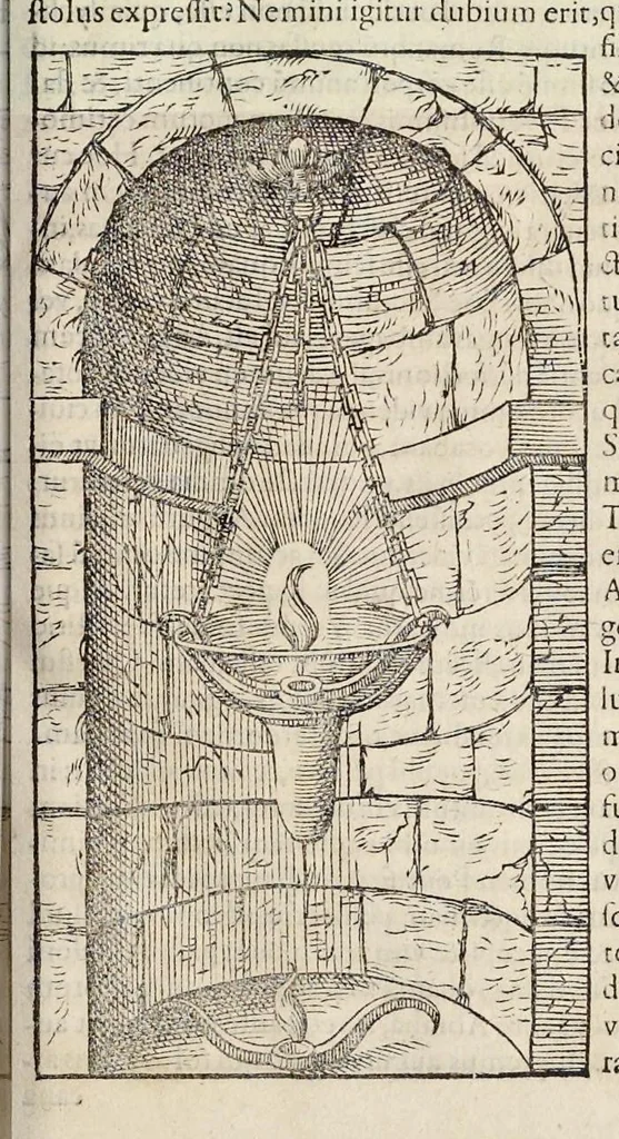 An illustration from Opera Ioan. Goropii Becani : hactenus in lucem non edita : nempe, Hermathena, Hieroglyphica, Vertvmnvs, Gallica, Francica, Hispanica, 1580, leaf 530