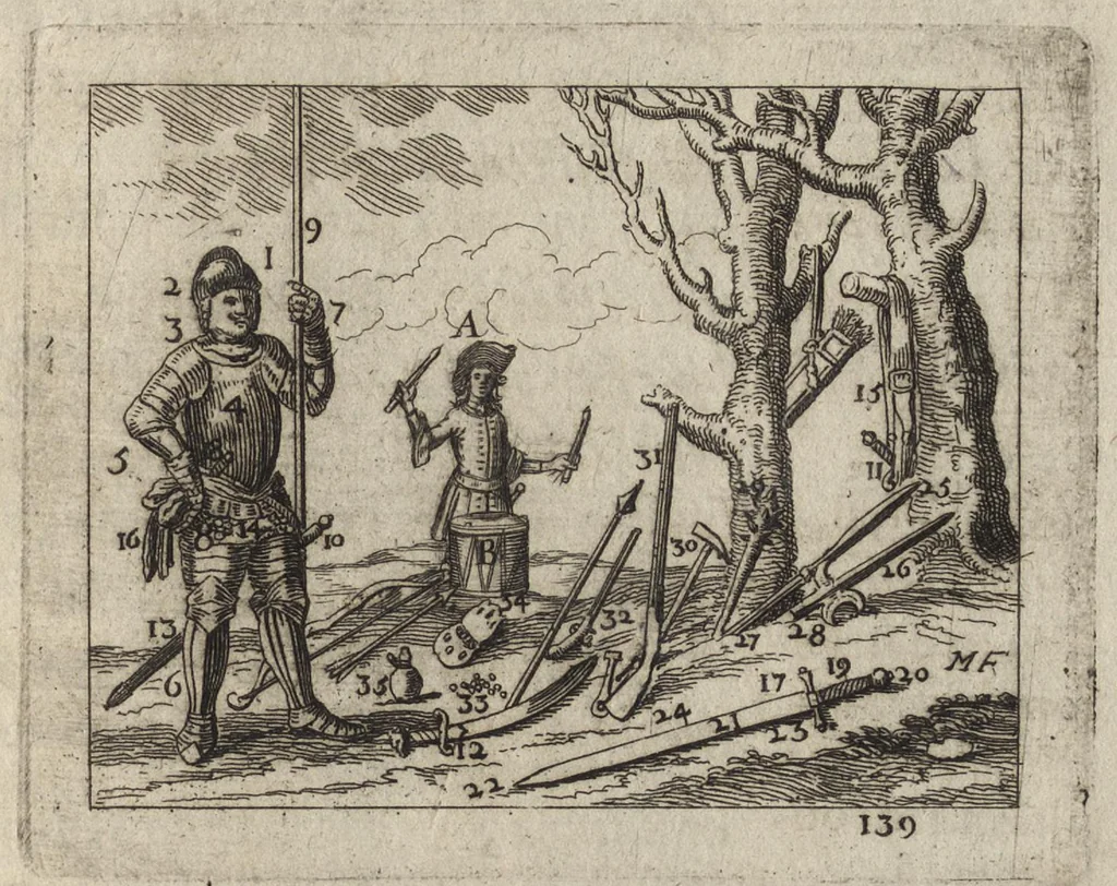 An illustration from Le miroir de l'art et de la nature : qui represente par des planches en taille douce presque tous les ouvrages de l'art & de la nature, des sciences & des métiers : en trois languages, françoise, latine, & allemande, 1691, leaf 462