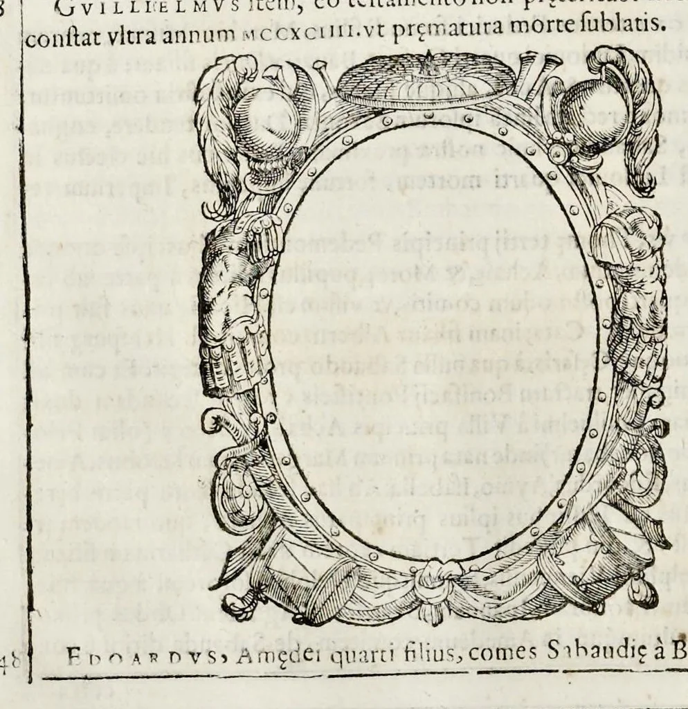 An illustration from Inclytorvm Saxoniae Sabavdiaeq. principvm arbor gentilitia, 1581, leaf 57