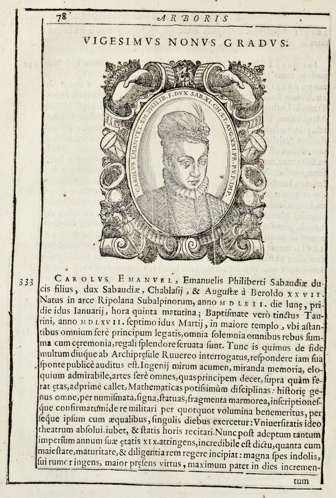 An illustration from Inclytorvm Saxoniae Sabavdiaeq. principvm arbor gentilitia, 1581, leaf 95