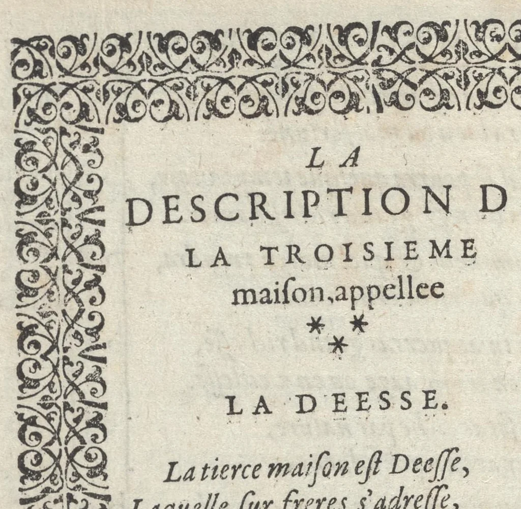 An illustration from Le plaisant iev dv dodechedron de fortune : non moins recreatif, que subtil & ingenieux : renouuellé & changé de sa premiere edition, 1581, leaf 23
