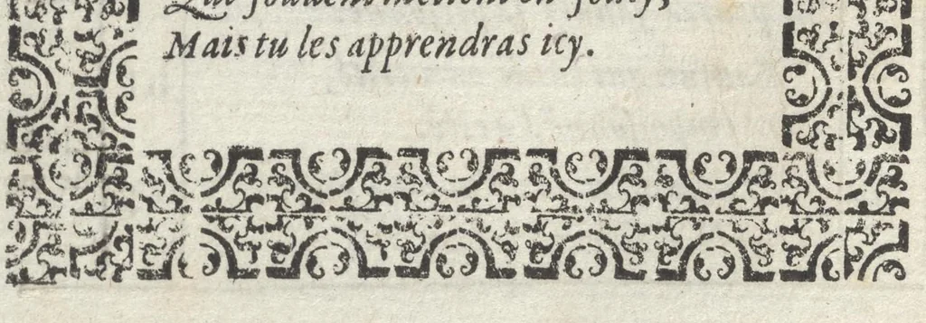 An illustration from Le plaisant iev dv dodechedron de fortune : non moins recreatif, que subtil & ingenieux : renouuellé & changé de sa premiere edition, 1581, leaf 35