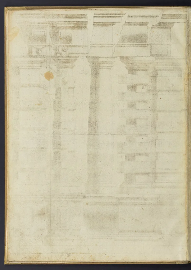 An illustration from Architectvra, oder, Bauung der Antiquen auss dem Vitruuius : woellches sein funff Collummen orden, daer auss mann alle Landts gebreuch vonn Bauuen zu accommodierē : dienstlich fur alle Bawmaystren Maurrer, Stainmetzlen, Schreineren, Bildtshneidren, vnd alle Liebhabernn der Architecturen, 1582, leaf 17