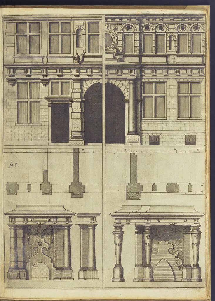An illustration from Architectvra, oder, Bauung der Antiquen auss dem Vitruuius : woellches sein funff Collummen orden, daer auss mann alle Landts gebreuch vonn Bauuen zu accommodierē : dienstlich fur alle Bawmaystren Maurrer, Stainmetzlen, Schreineren, Bildtshneidren, vnd alle Liebhabernn der Architecturen, 1582, leaf 30