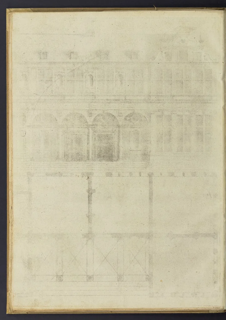 An illustration from Architectvra, oder, Bauung der Antiquen auss dem Vitruuius : woellches sein funff Collummen orden, daer auss mann alle Landts gebreuch vonn Bauuen zu accommodierē : dienstlich fur alle Bawmaystren Maurrer, Stainmetzlen, Schreineren, Bildtshneidren, vnd alle Liebhabernn der Architecturen, 1582, leaf 33