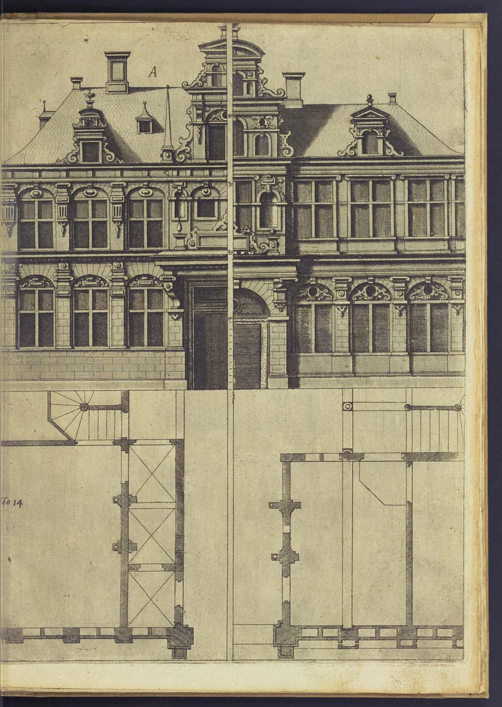 An illustration from Architectvra, oder, Bauung der Antiquen auss dem Vitruuius : woellches sein funff Collummen orden, daer auss mann alle Landts gebreuch vonn Bauuen zu accommodierē : dienstlich fur alle Bawmaystren Maurrer, Stainmetzlen, Schreineren, Bildtshneidren, vnd alle Liebhabernn der Architecturen, 1582, leaf 42