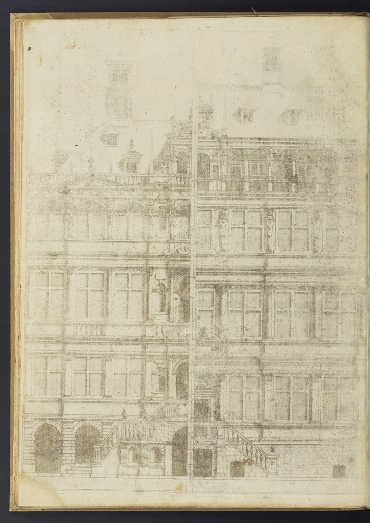 An illustration from Architectvra, oder, Bauung der Antiquen auss dem Vitruuius : woellches sein funff Collummen orden, daer auss mann alle Landts gebreuch vonn Bauuen zu accommodierē : dienstlich fur alle Bawmaystren Maurrer, Stainmetzlen, Schreineren, Bildtshneidren, vnd alle Liebhabernn der Architecturen, 1582, leaf 53