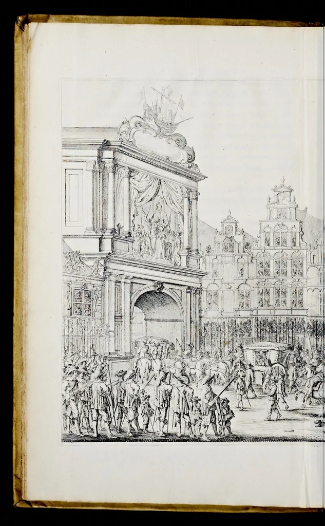An illustration from Medicea hospes, sive Descriptio pvblicæ gratvlationis : qua Serenissimam, Augustissimamque reginam, Mariam de Medicis, excepit Senatvs popvlvsqve Amstelodamensis, 1638, leaf 31