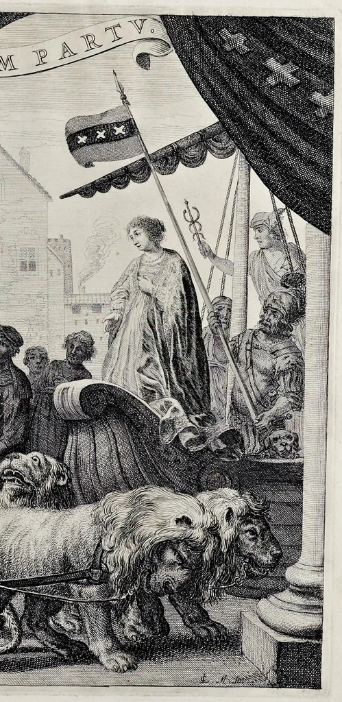 An illustration from Medicea hospes, sive Descriptio pvblicæ gratvlationis : qua Serenissimam, Augustissimamque reginam, Mariam de Medicis, excepit Senatvs popvlvsqve Amstelodamensis, 1638, leaf 50