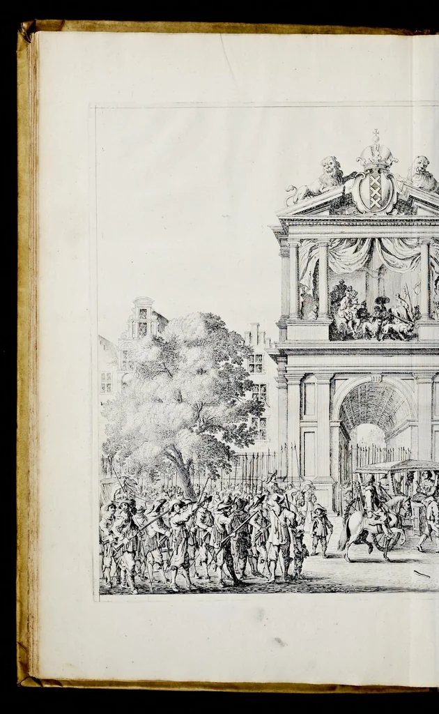 An illustration from Medicea hospes, sive Descriptio pvblicæ gratvlationis : qua Serenissimam, Augustissimamque reginam, Mariam de Medicis, excepit Senatvs popvlvsqve Amstelodamensis, 1638, leaf 53
