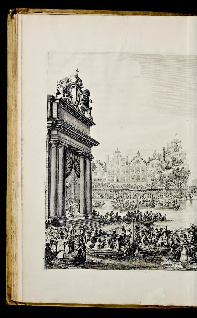 An illustration from Medicea hospes, sive Descriptio pvblicæ gratvlationis : qua Serenissimam, Augustissimamque reginam, Mariam de Medicis, excepit Senatvs popvlvsqve Amstelodamensis, 1638, leaf 75