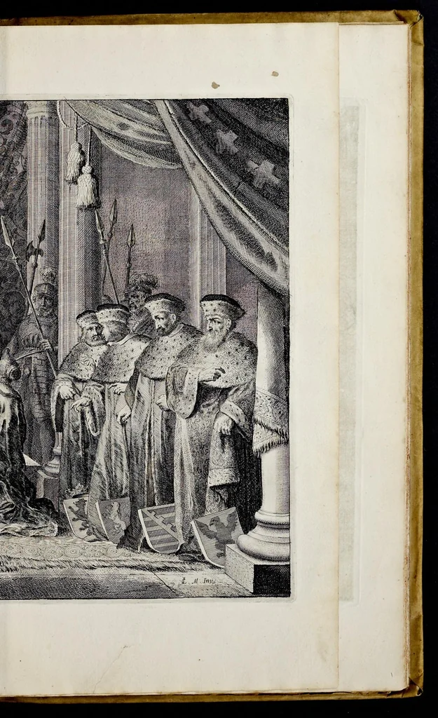 An illustration from Medicea hospes, sive Descriptio pvblicæ gratvlationis : qua Serenissimam, Augustissimamque reginam, Mariam de Medicis, excepit Senatvs popvlvsqve Amstelodamensis, 1638, leaf 90