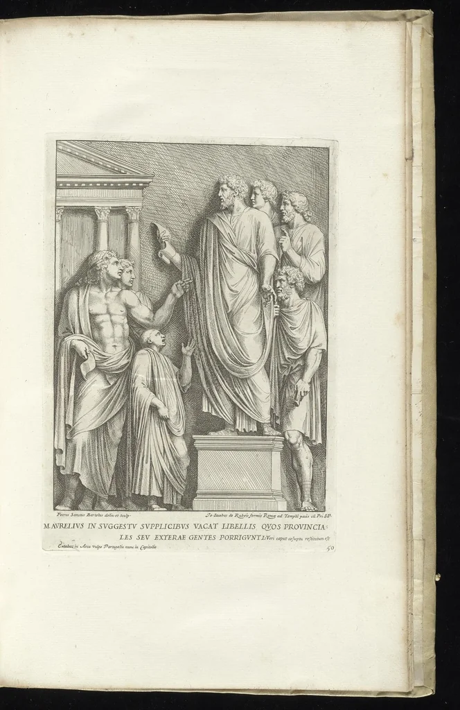 An illustration from Veteres arcus Augustorum triumphis insignes, ex reliquiis quae Romae adhuc supersunt : cum imaginibus triumphalibus restituti, 1690, leaf 104