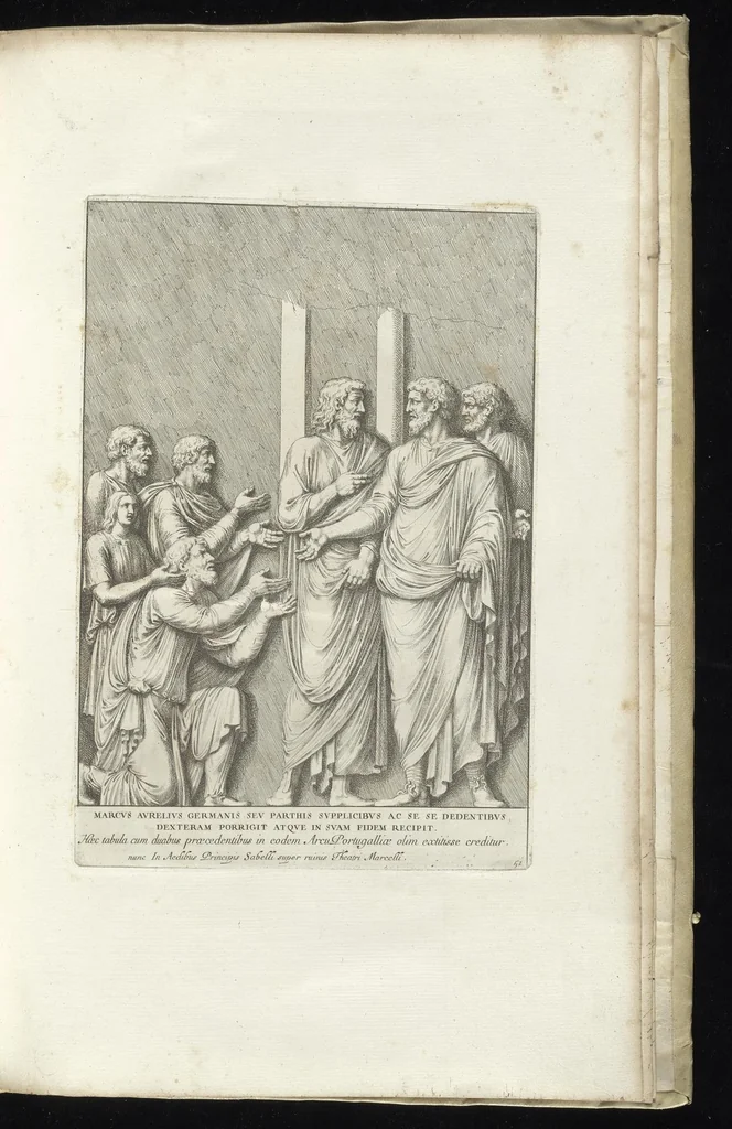 An illustration from Veteres arcus Augustorum triumphis insignes, ex reliquiis quae Romae adhuc supersunt : cum imaginibus triumphalibus restituti, 1690, leaf 106