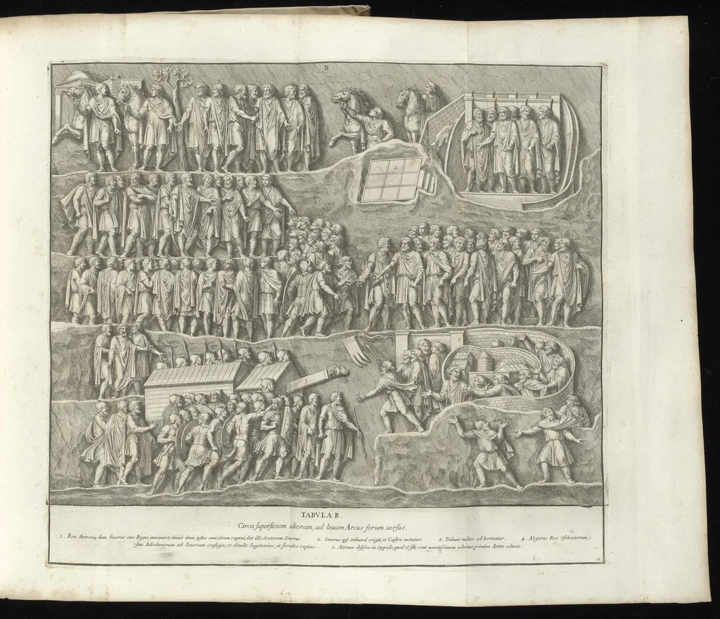 An illustration from Veteres arcus Augustorum triumphis insignes, ex reliquiis quae Romae adhuc supersunt : cum imaginibus triumphalibus restituti, 1690, leaf 26