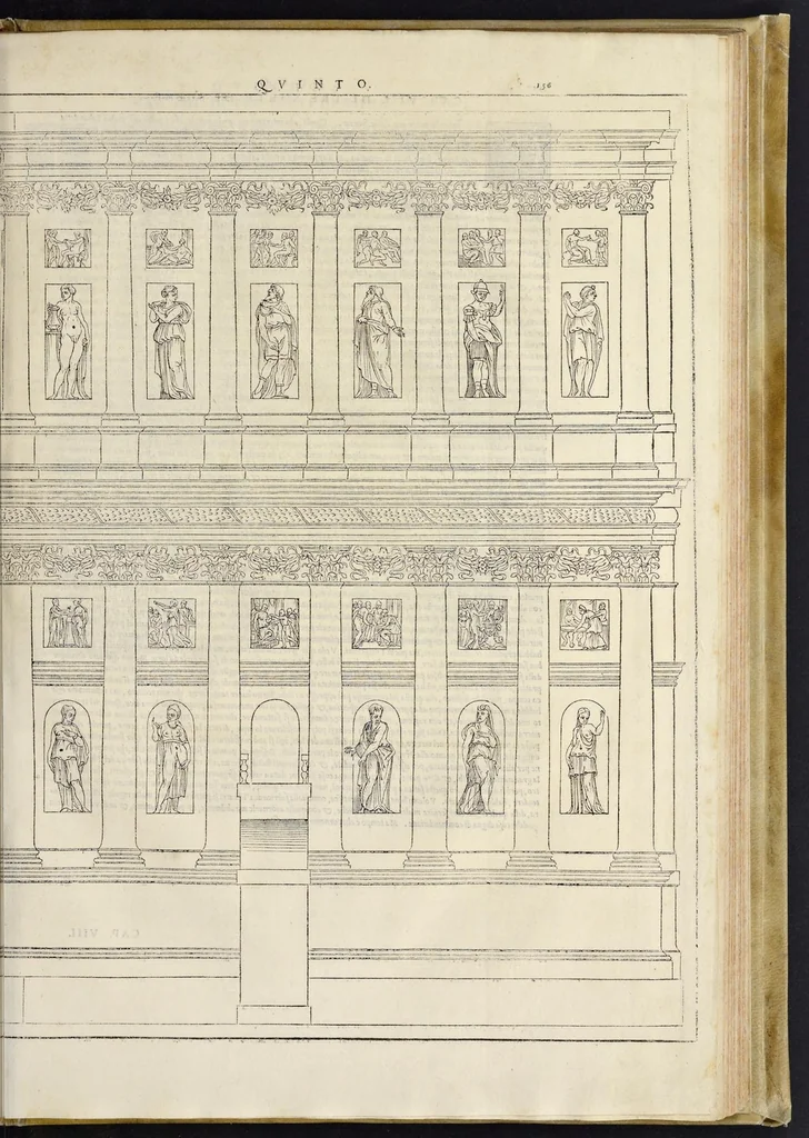 An illustration from I dieci libri dell'architettvra, 1556, leaf 180