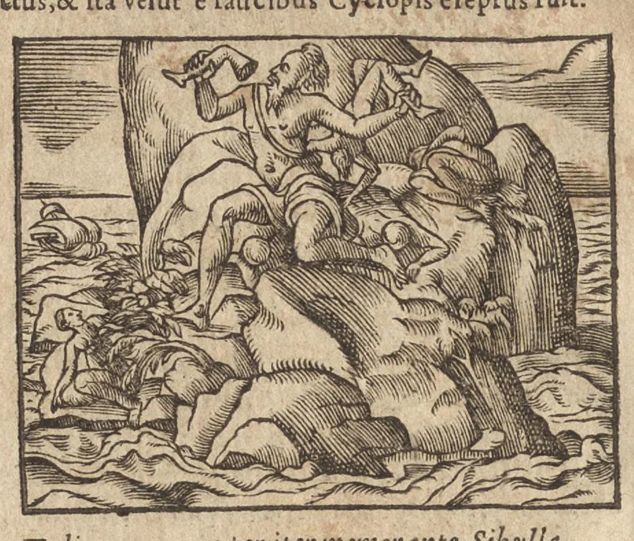 An illustration from Pvb. Ovidii Nasonis Metamorphoseon libri XV : post omnes omnium editiones emendati, & recens cum scholiis in margine, ac breuissimis in singulas quasque fabulas argumentis illustrati, tum artificiosis picturis : in gratiam studiosae iuuentutis, nunc primum editis : cum indice fabularum copiosissimo, 1583, leaf 515